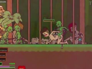 Captivity &vert; tahap 3 &vert; telanjang perempuan survivor perkelahian dia cara melalui keras naik goblins tapi fails dan mendapat kacau keras menelan liters dari air mani &vert; animasi pornografi permainan gameplay p3