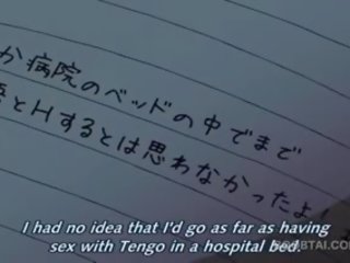 Delicate hentai adolescent dobi stavke kuža slog v postelja