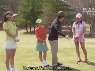 Subtitled necenzurovaný vysoká rozlišením japonská golfové venku exposure